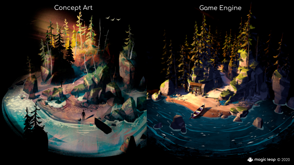 Concept art to real-time spatial experience comparison 2